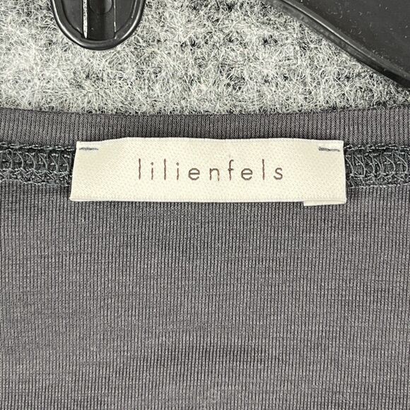 Lilienfels Shirt Womens 10 Gray Lightweight 3/4-Sleeve Cotton‎ Round Neck - Picture 4 of 10